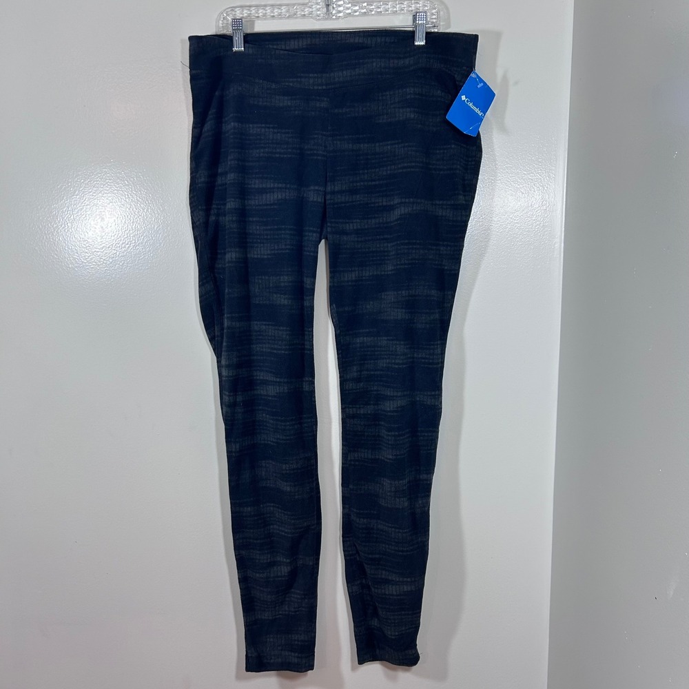 Columbia Glacial Fleece Printed Leggings Womens XL Black Charcoal NWT